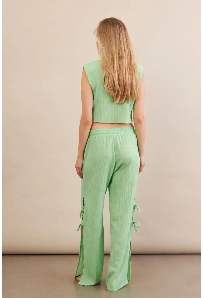 Kadın Yeşil Omuzları Vatkalı Alt Üst Takım KED002