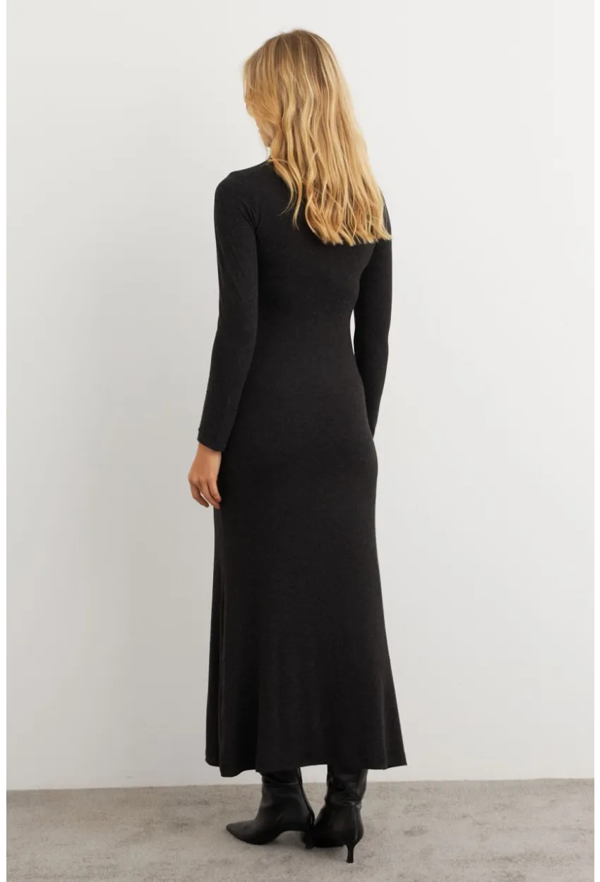 Kadın Antrasit Balıkçı Maxi Elbise MEY100