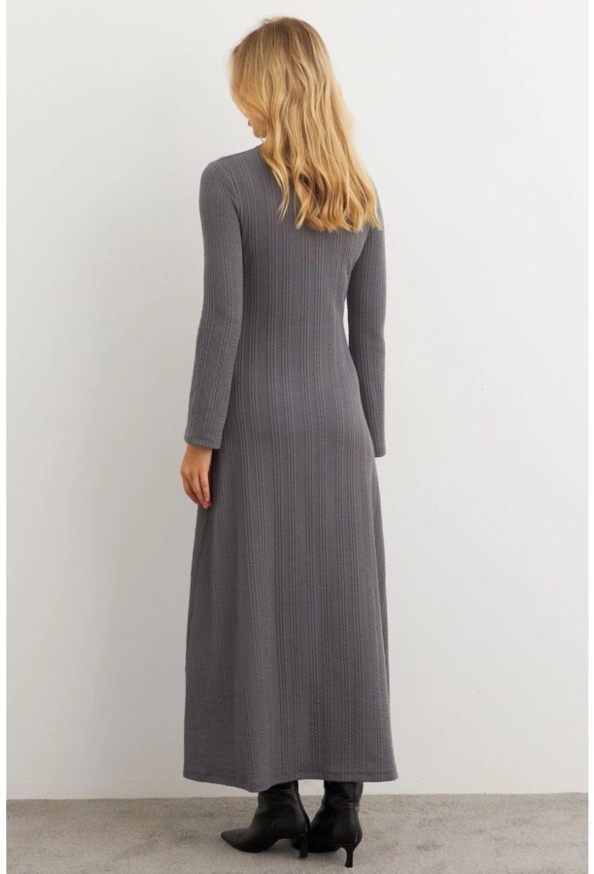 Kadın Antrasit Basic Maxi Elbise MTF30