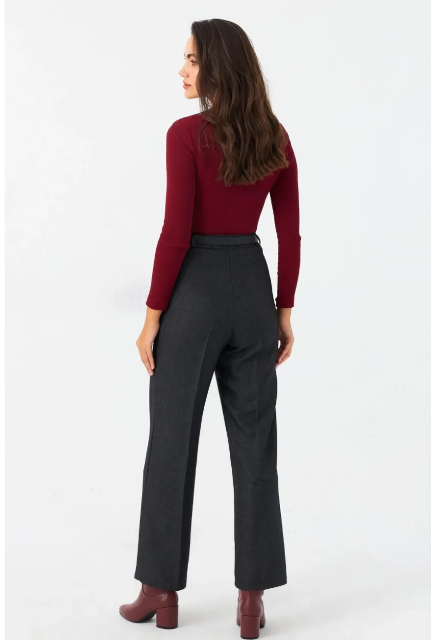 Kadın Antrasit Beli Lastikli Pantolon ELA6782