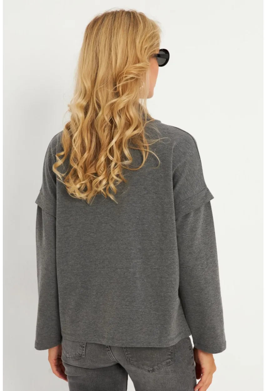 Kadın Antrasit Kuşgözlü Sweatshirt TF04