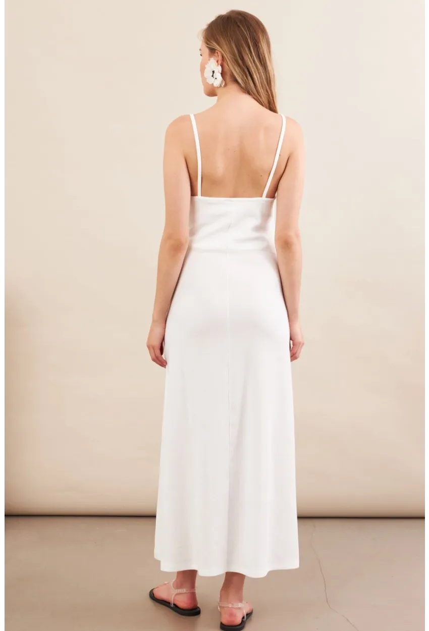 Kadın Beyaz Askılı Midi Elbise FLU7314