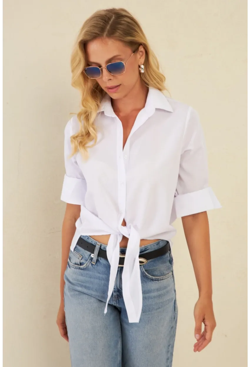 Kadın Beyaz Basic Gömlek ZER409