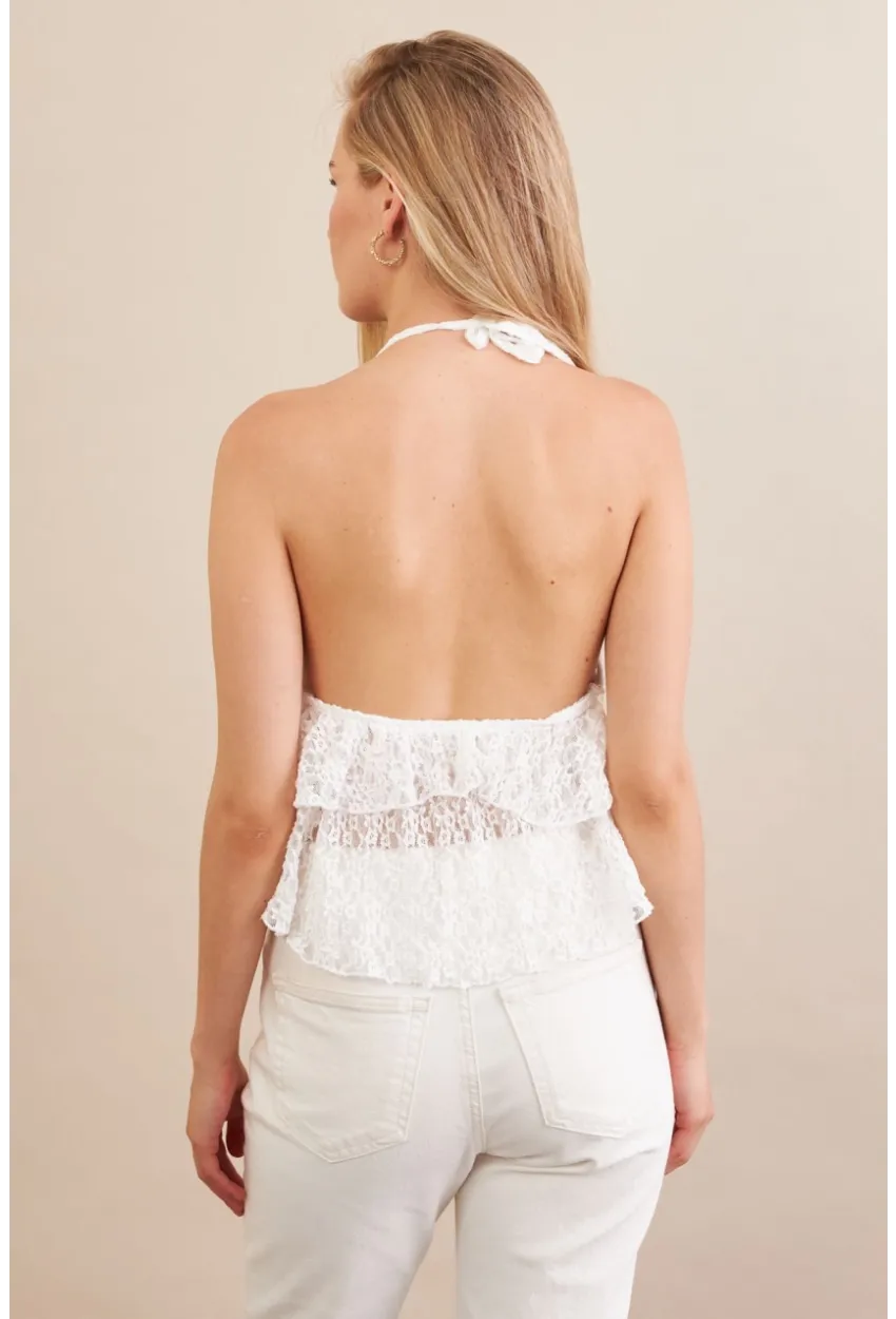 Kadın Beyaz Dantel Bluz ZH324