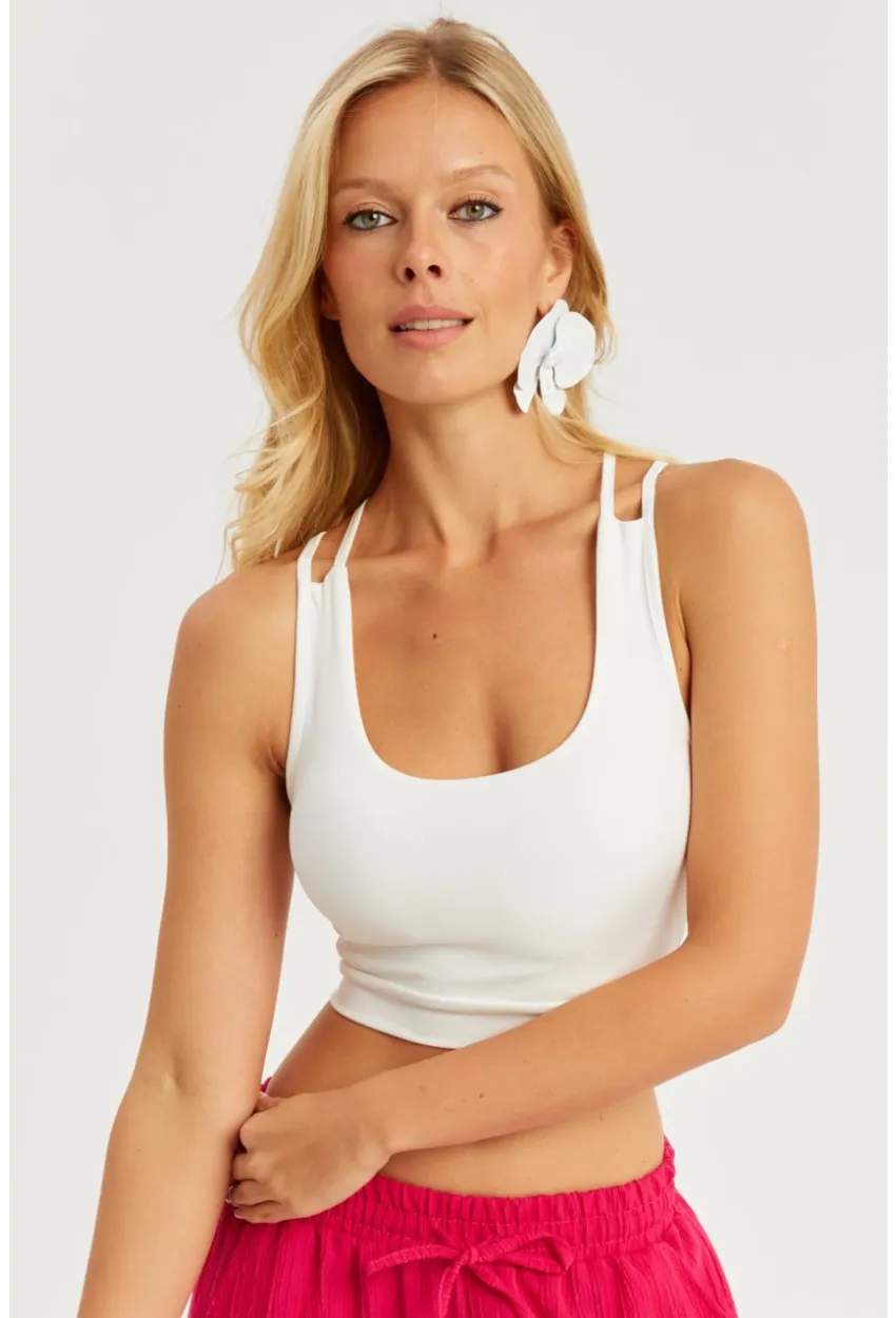 Kadın Beyaz Gloplu Büstiyer CG349