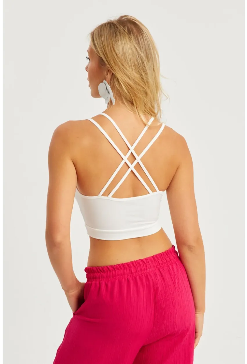 Kadın Beyaz Gloplu Büstiyer CG349