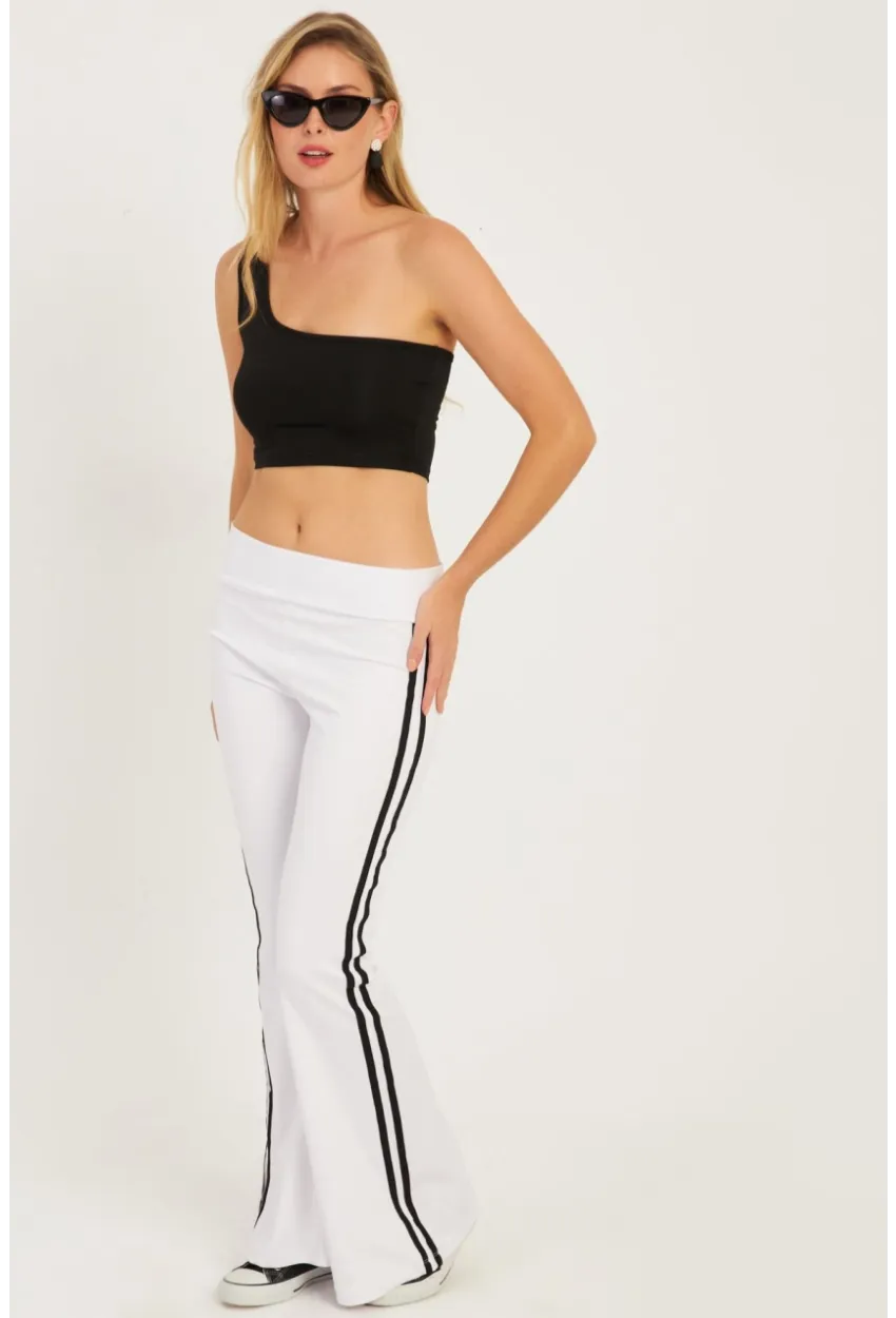 Kadın Beyaz İspanyol Paça Eşofman Altı SF2542