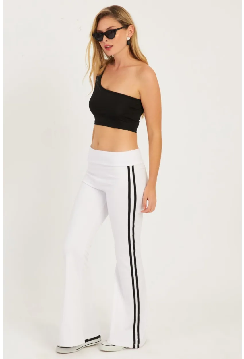 Kadın Beyaz İspanyol Paça Eşofman Altı SF2542