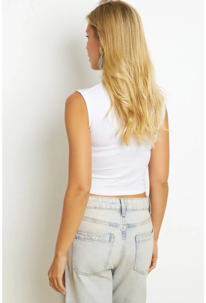 Kadın Beyaz Kruvaze Bluz YZ1105