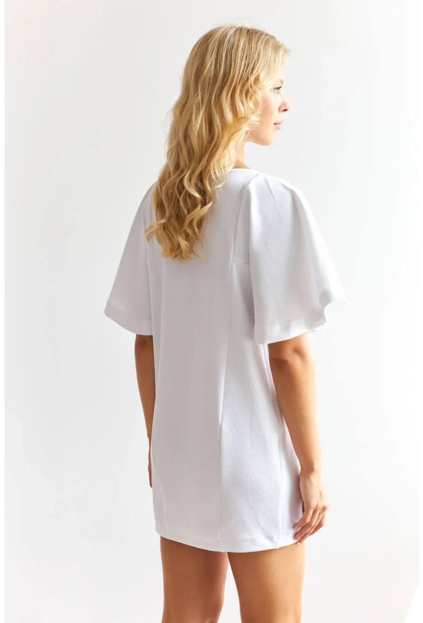 Kadın Beyaz Mini Elbise KAZ22