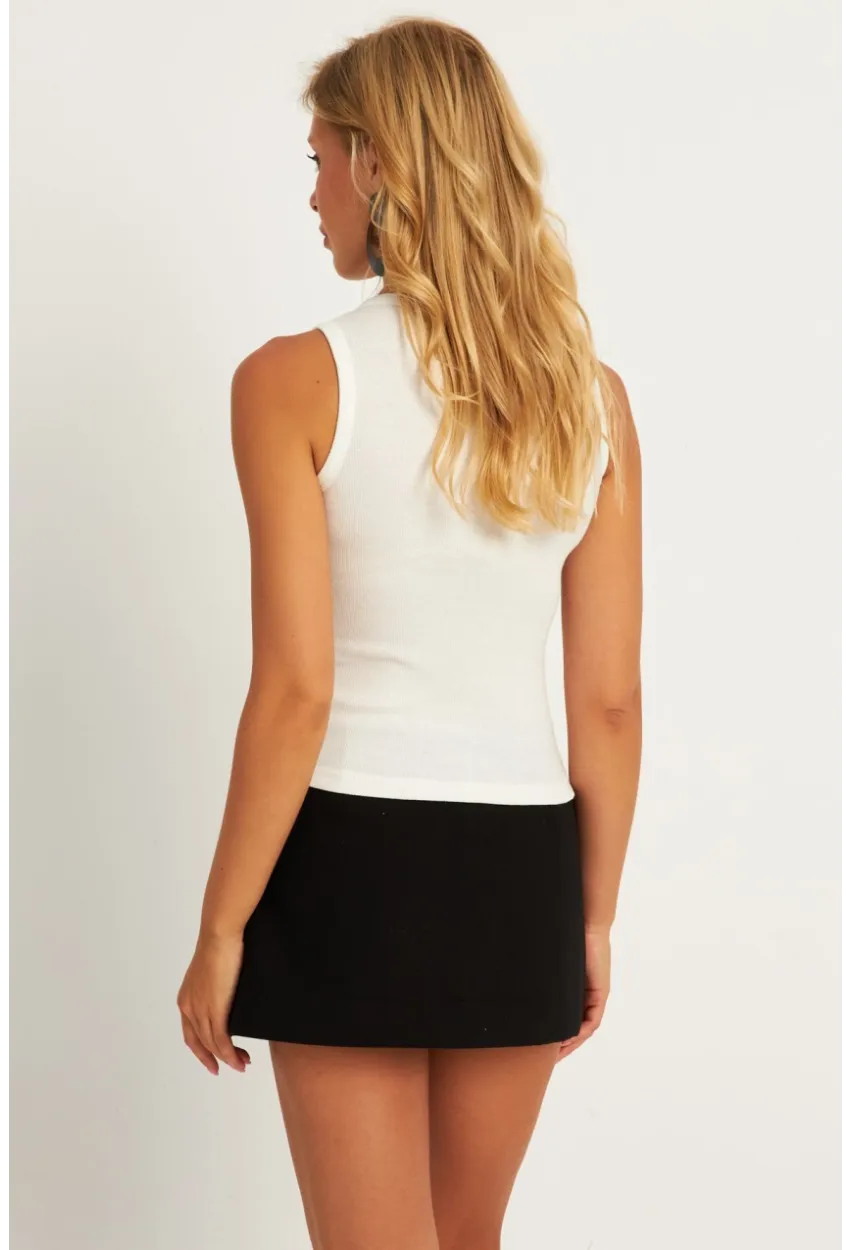 Kadın Beyaz Nakışlı Kaşkorse Bluz MK17