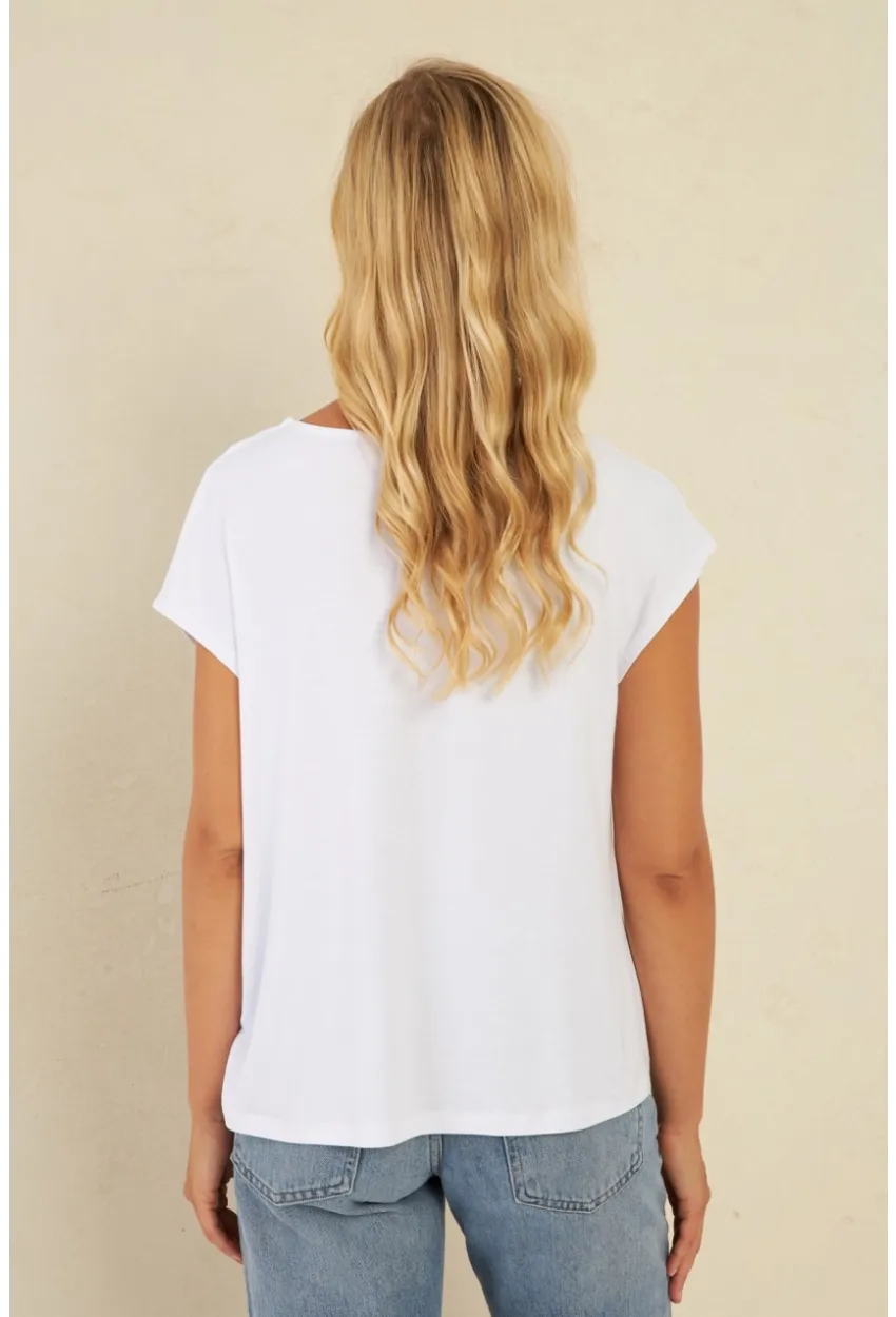 Kadın Beyaz Önü Düğümlü Bluz AYD348