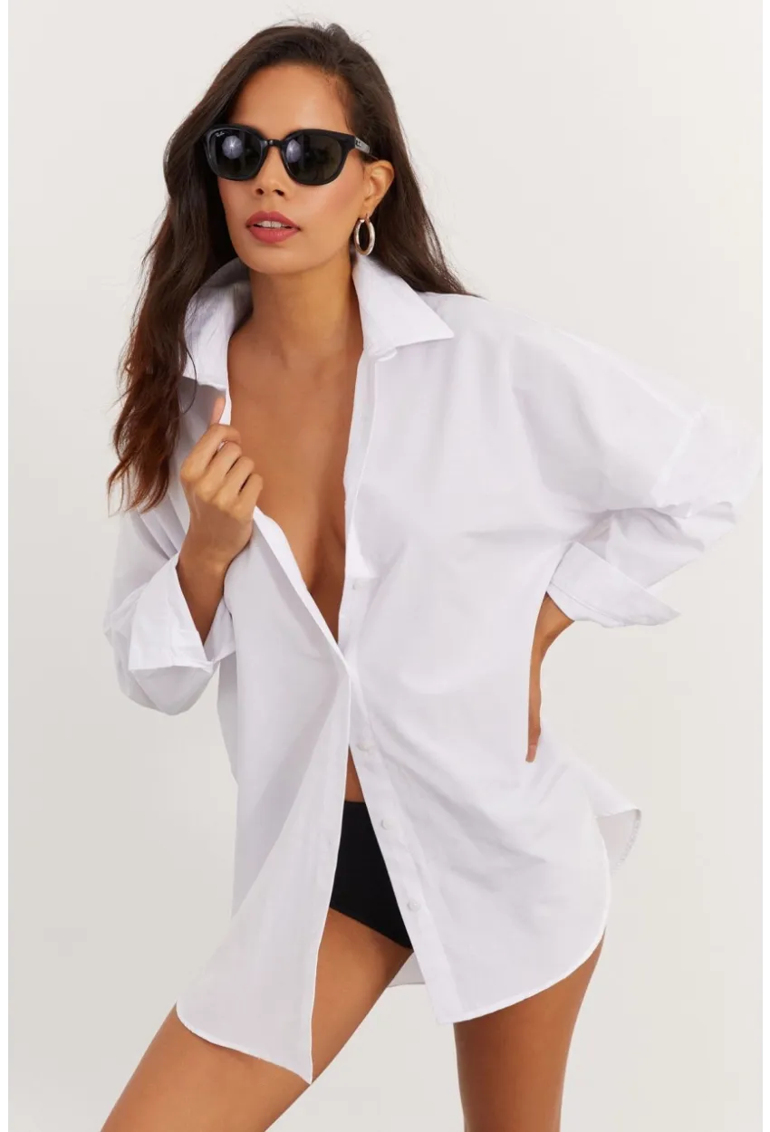Kadın Beyaz Salaş Gömlek SF2132