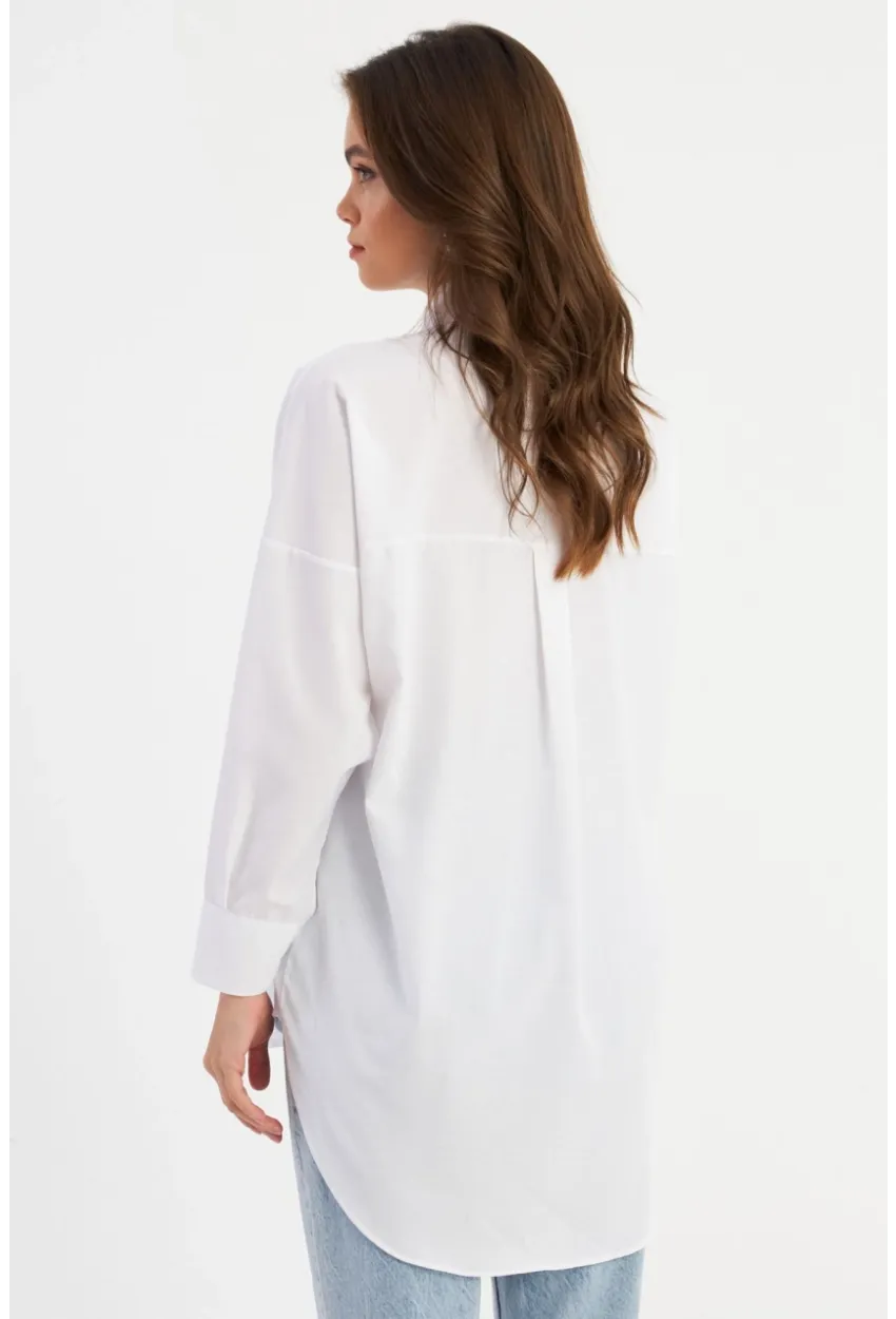 Kadın Beyaz Zımbalı Gömlek MASF2
