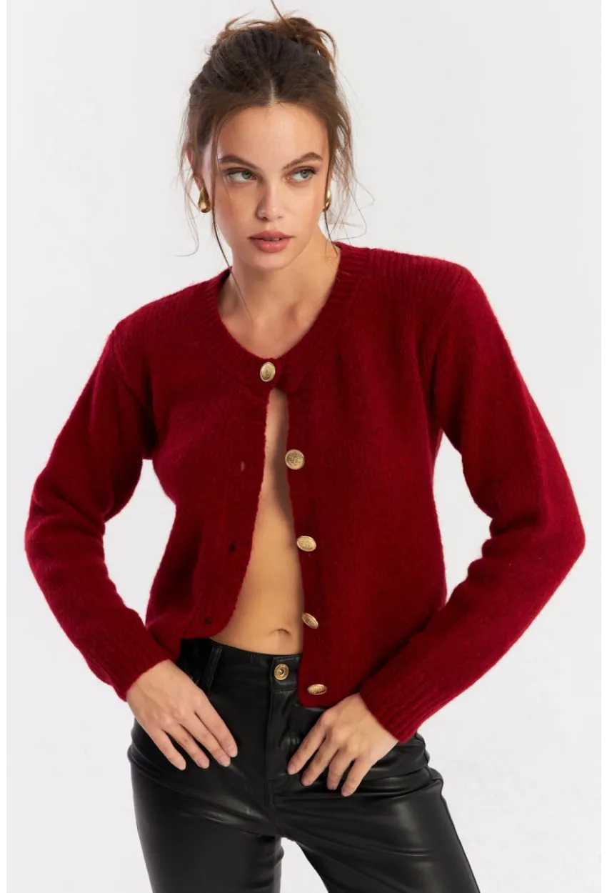 Kadın Bordo Hırka YV285