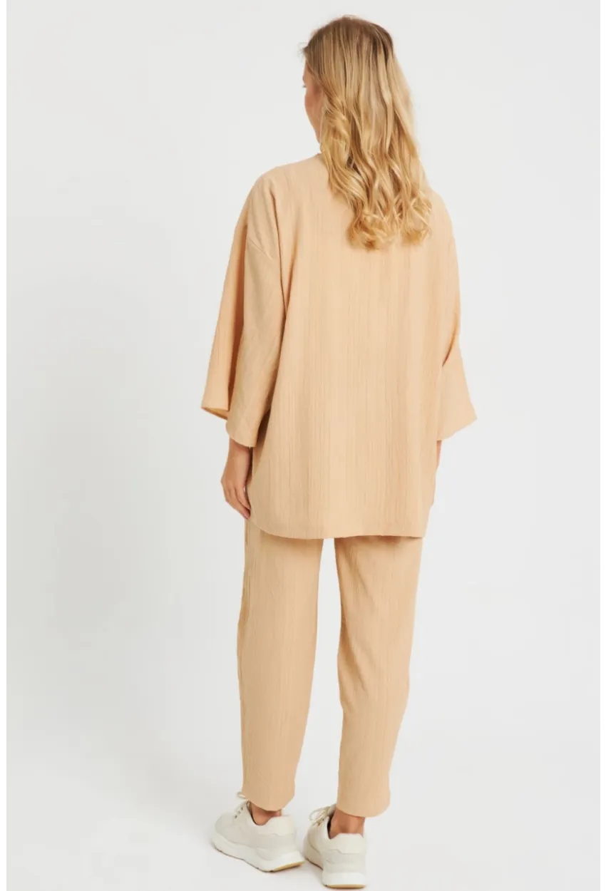 Kadın Bürümcük Kimono Takım Camel Q983