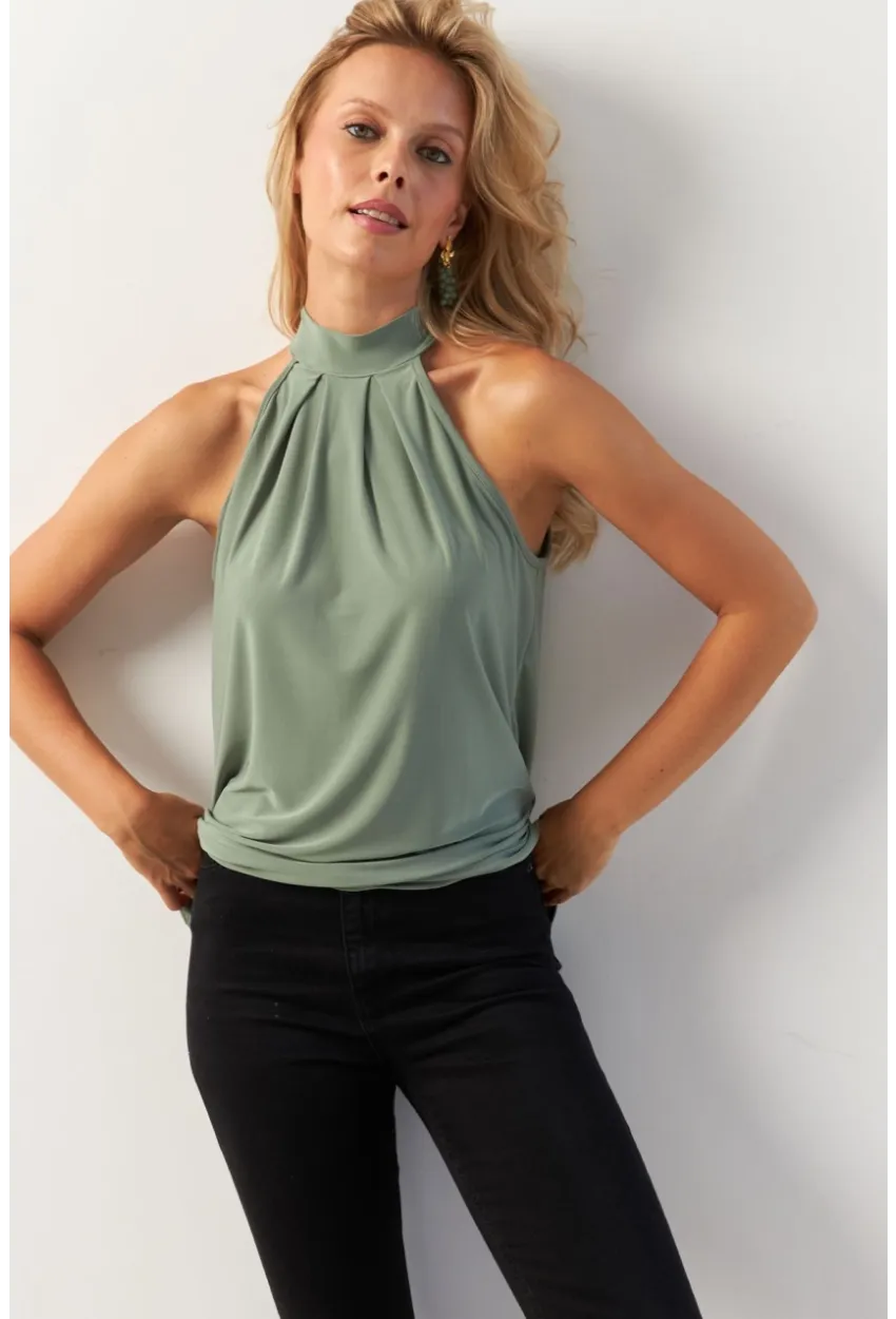 Kadın Çağla Sırtı Damla Yılbaşı Bluz LPP5043