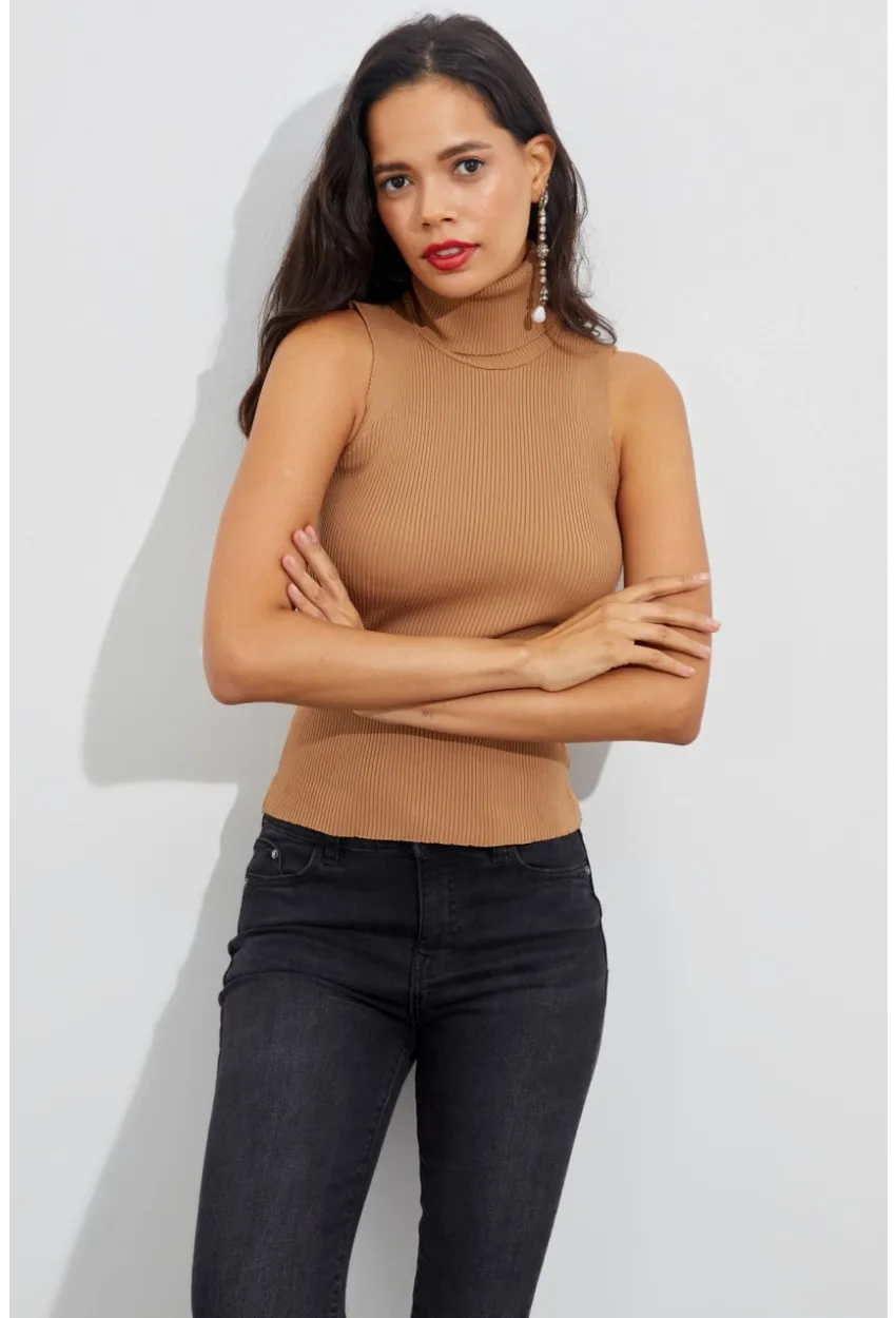 Kadın Camel Balıkçı Bluz YV97