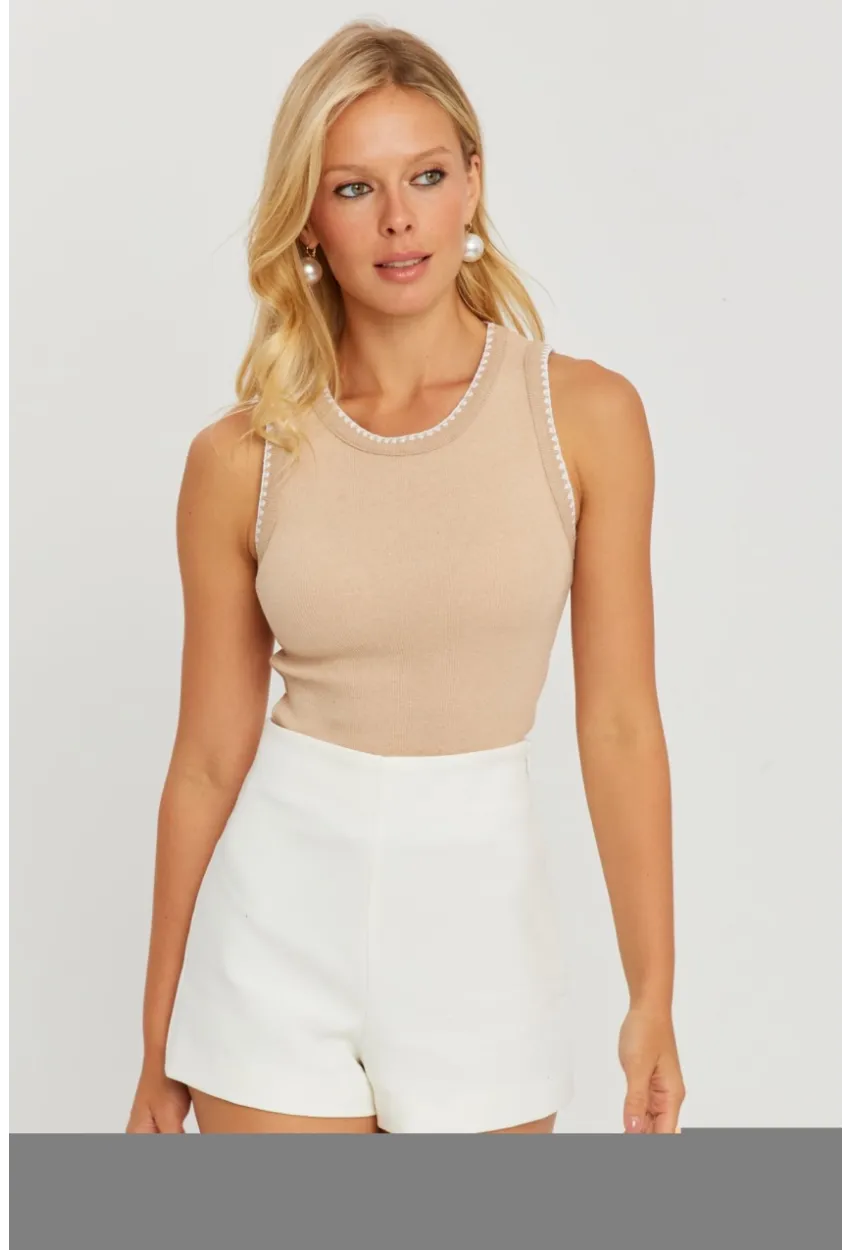 Kadın Camel Biyeli Kaşkorse Bluz AYD318