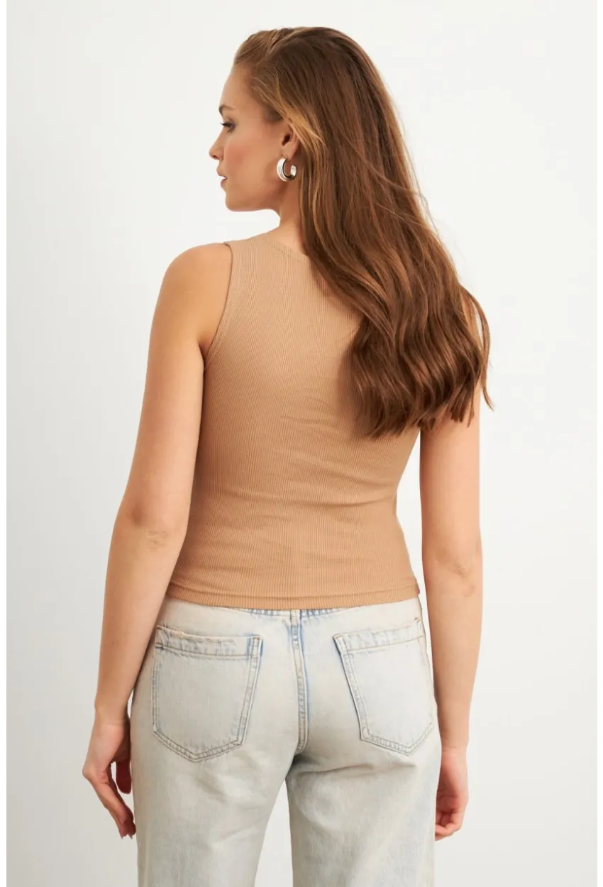 Kadın Camel Patlı Kaşkorse Bluz MK02