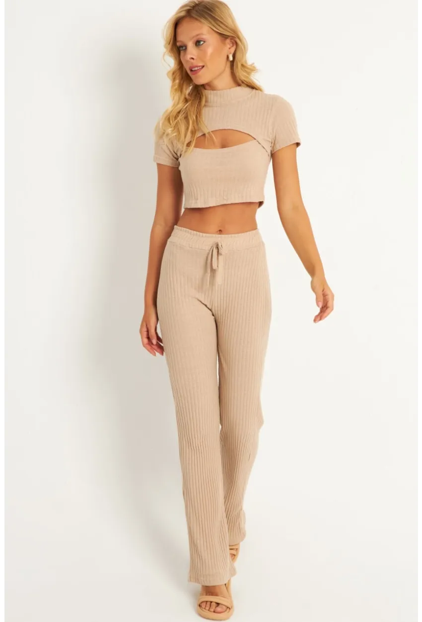 Kadın Camel Pencereli Takım XL2017