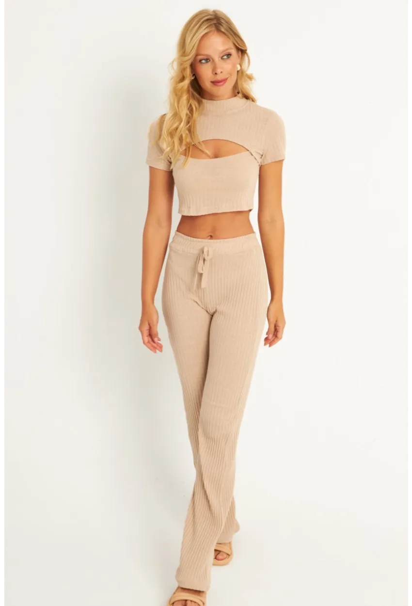 Kadın Camel Pencereli Takım XL2017
