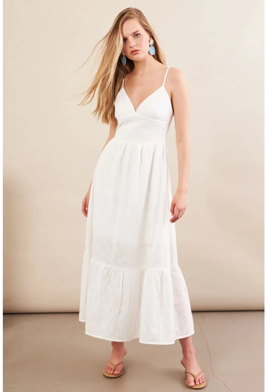 Kadın Ekru Ayarlanabilir Askılı Fistolu Midi Elbise İRE100