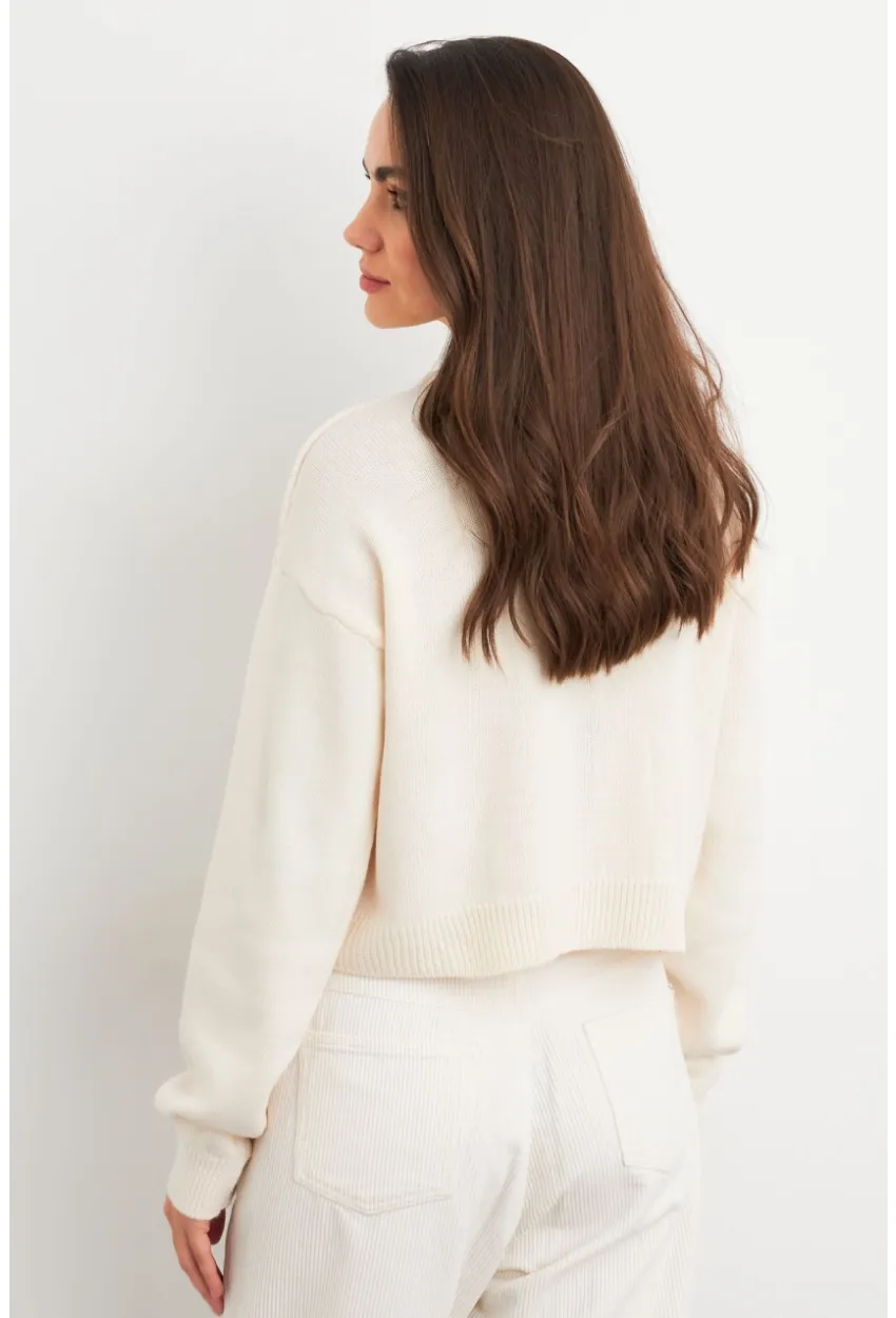 Kadın Ekru Ayıcıklı Hırka TEM99