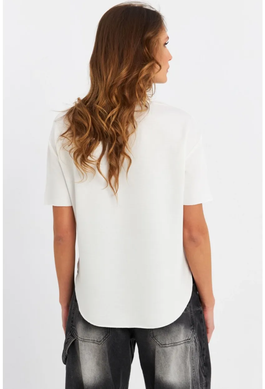 Kadın Ekru Basic Bluz RSP863
