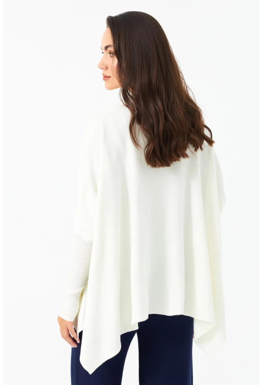 Kadın Ekru Yırtmaçlı Triko Bluz MSMT2262