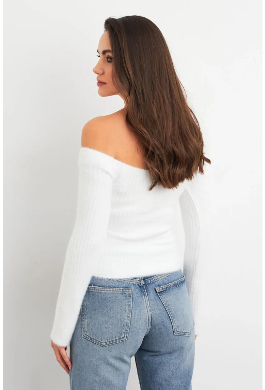 Kadın Ekru Yumuşak Dokulu Bluz SE7