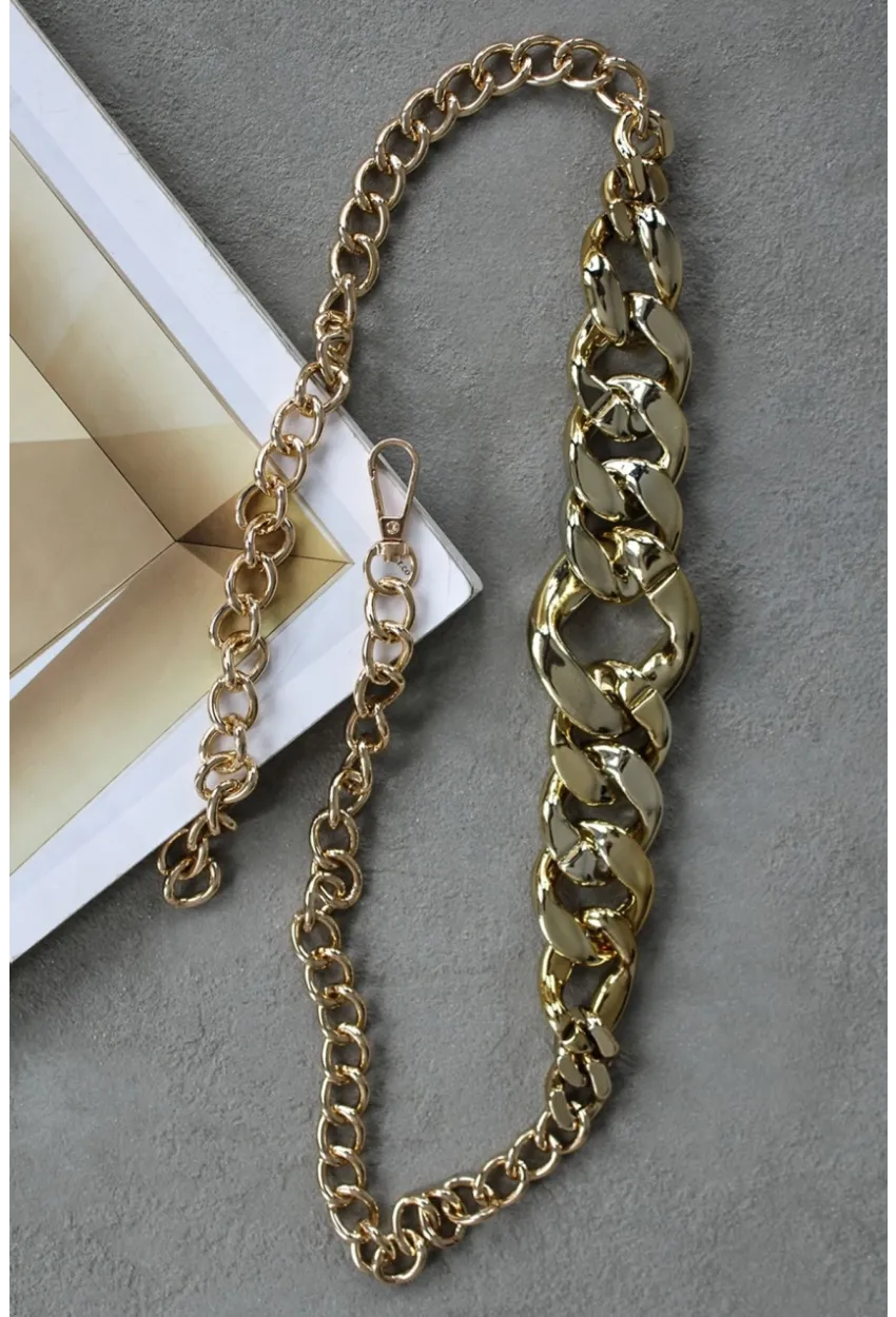 Kadın Gold Rengi Zincir Kemer BE629