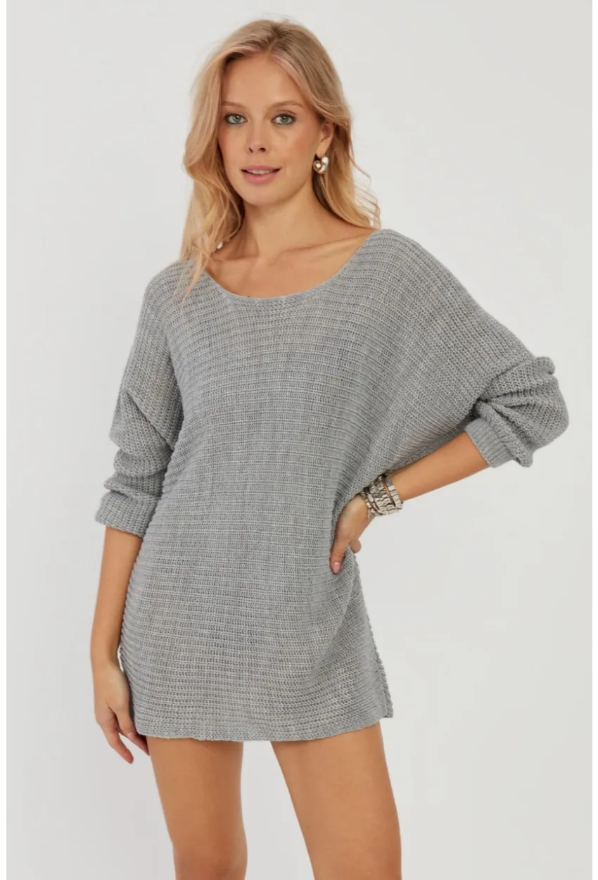 Kadın Gri Triko Kazak SMT223