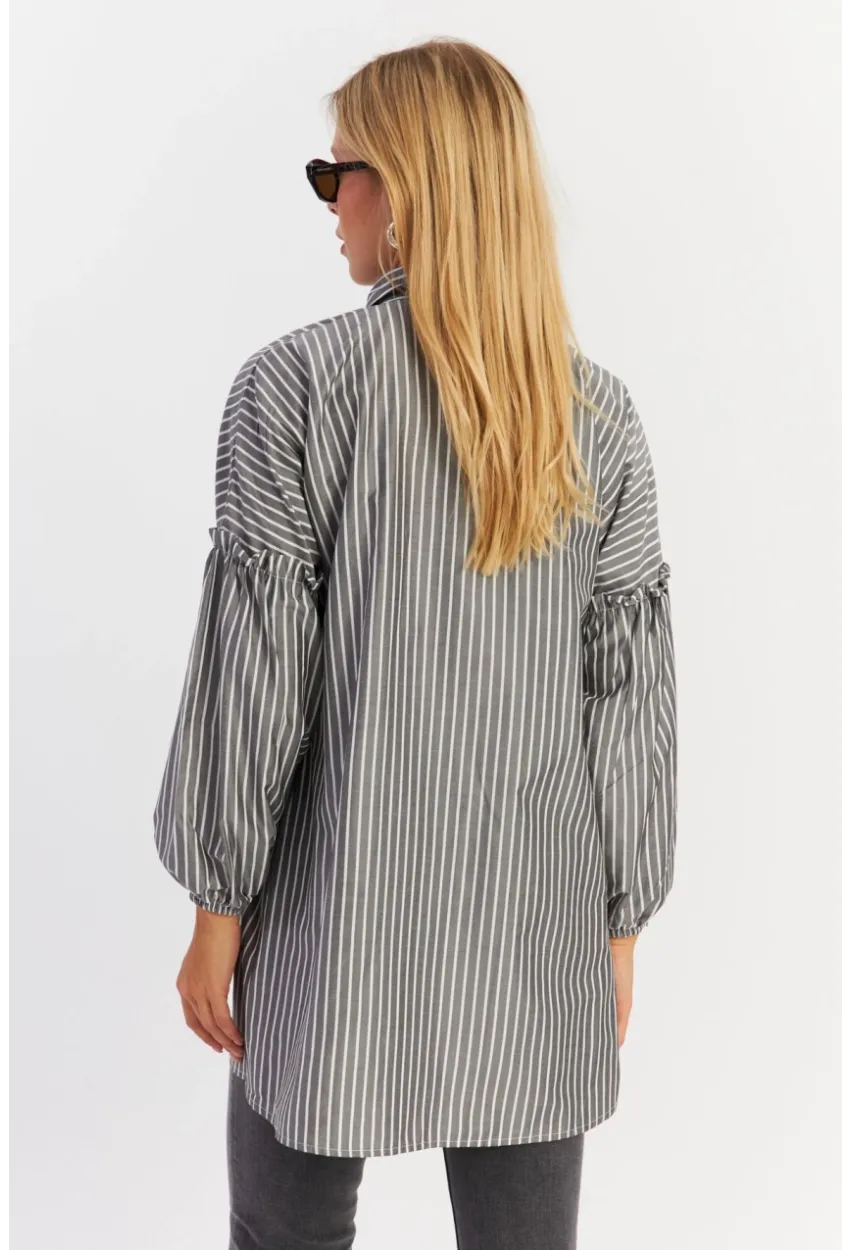 Kadın Gri Tunik Gömlek MASF12