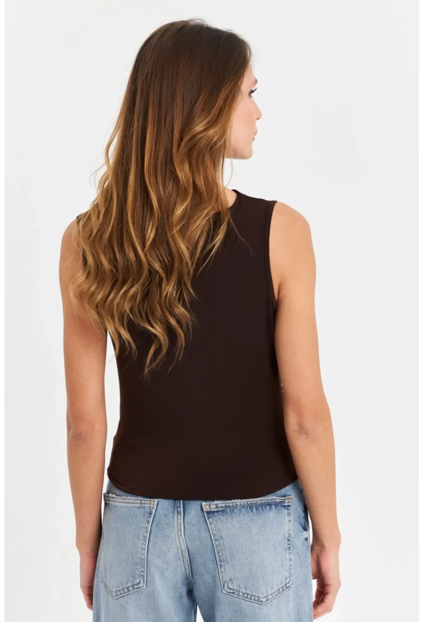 Kadın Kahverengi Büzgülü Bluz YZ625