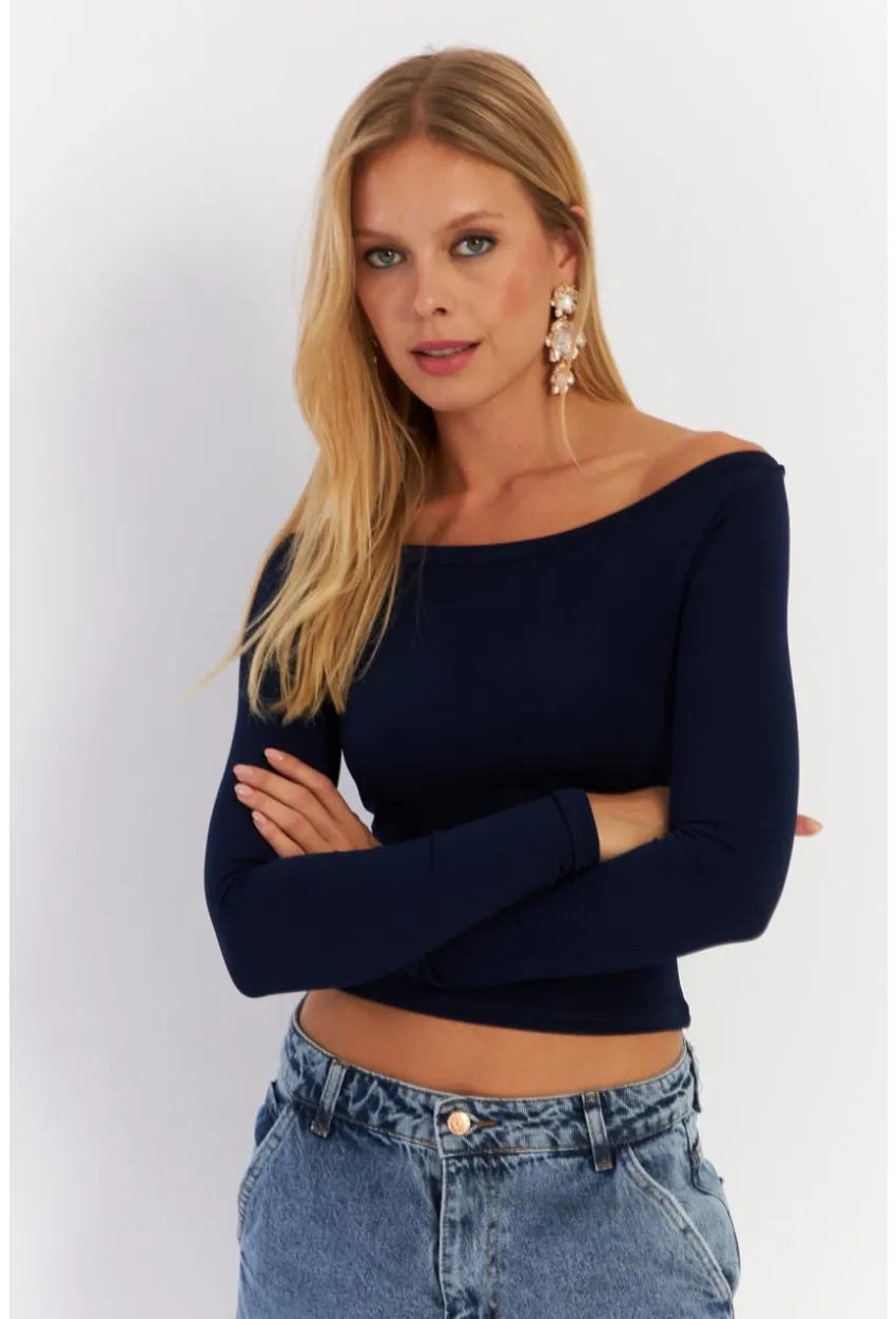 Kadın Lacivert Bluz HOR13