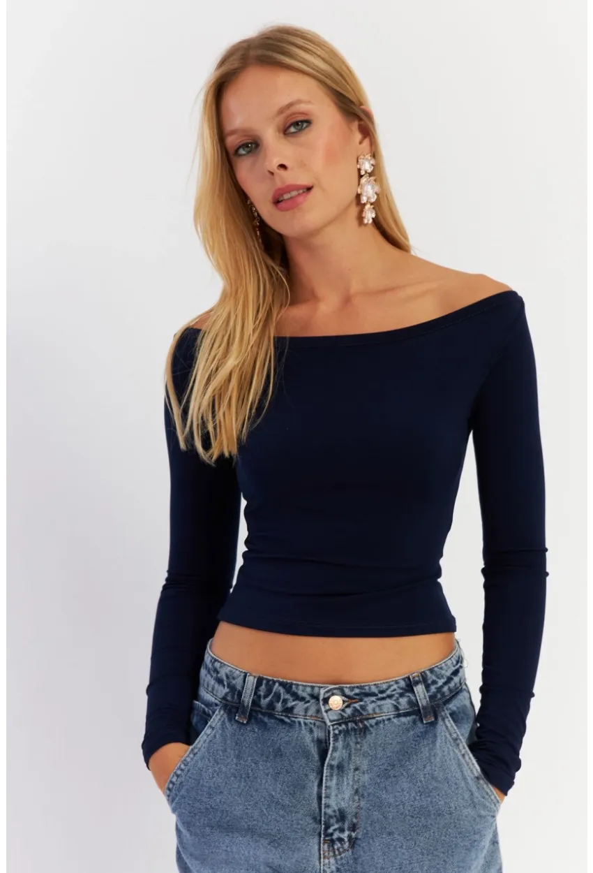Kadın Lacivert Bluz HOR13