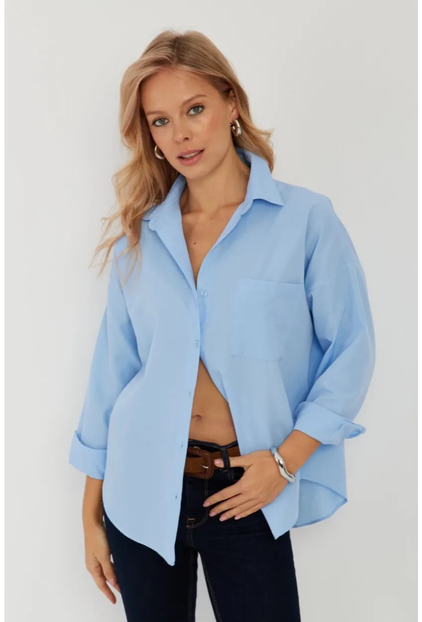 Kadın Mavi Basic Gömlek ZER403