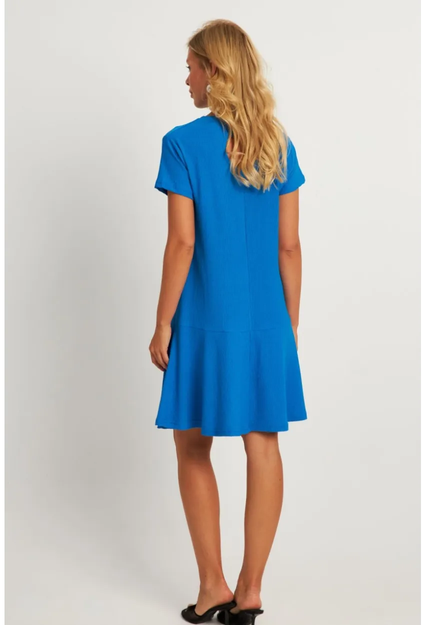 Kadın Mavi Sırtı Detaylı Bürümcük Midi Elbise ST055