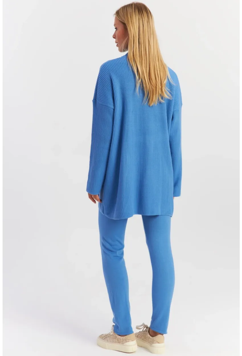 Kadın Mavi Triko Alt Üst Takım NUV9