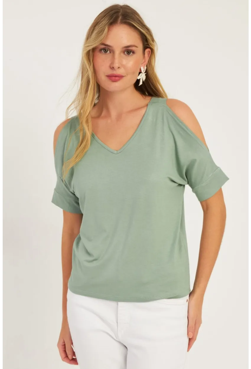 Kadın Mint Degaje Yaka Bluz BR1329