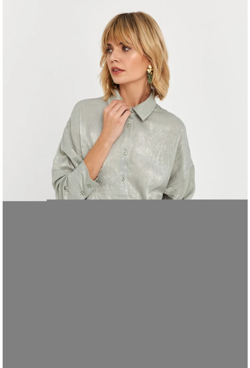 Kadın Mint Saten Gömlek MCAR1127