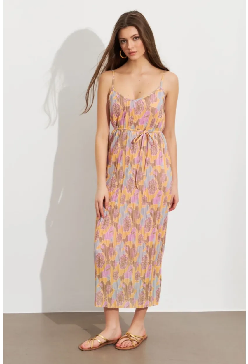 Kadın Multi Astarlı Desenli Midi Elbise TOP08