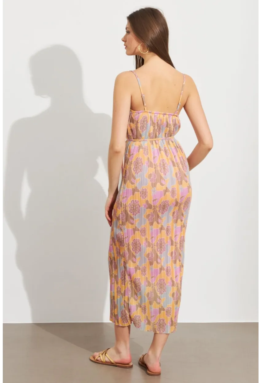 Kadın Multi Astarlı Desenli Midi Elbise TOP08