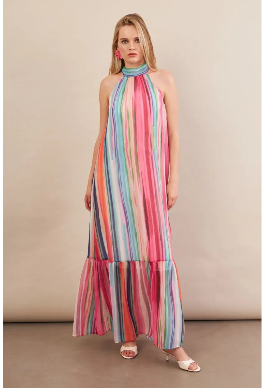Kadın Multi Astarlı Maxi Şifon Elbise PSG1004