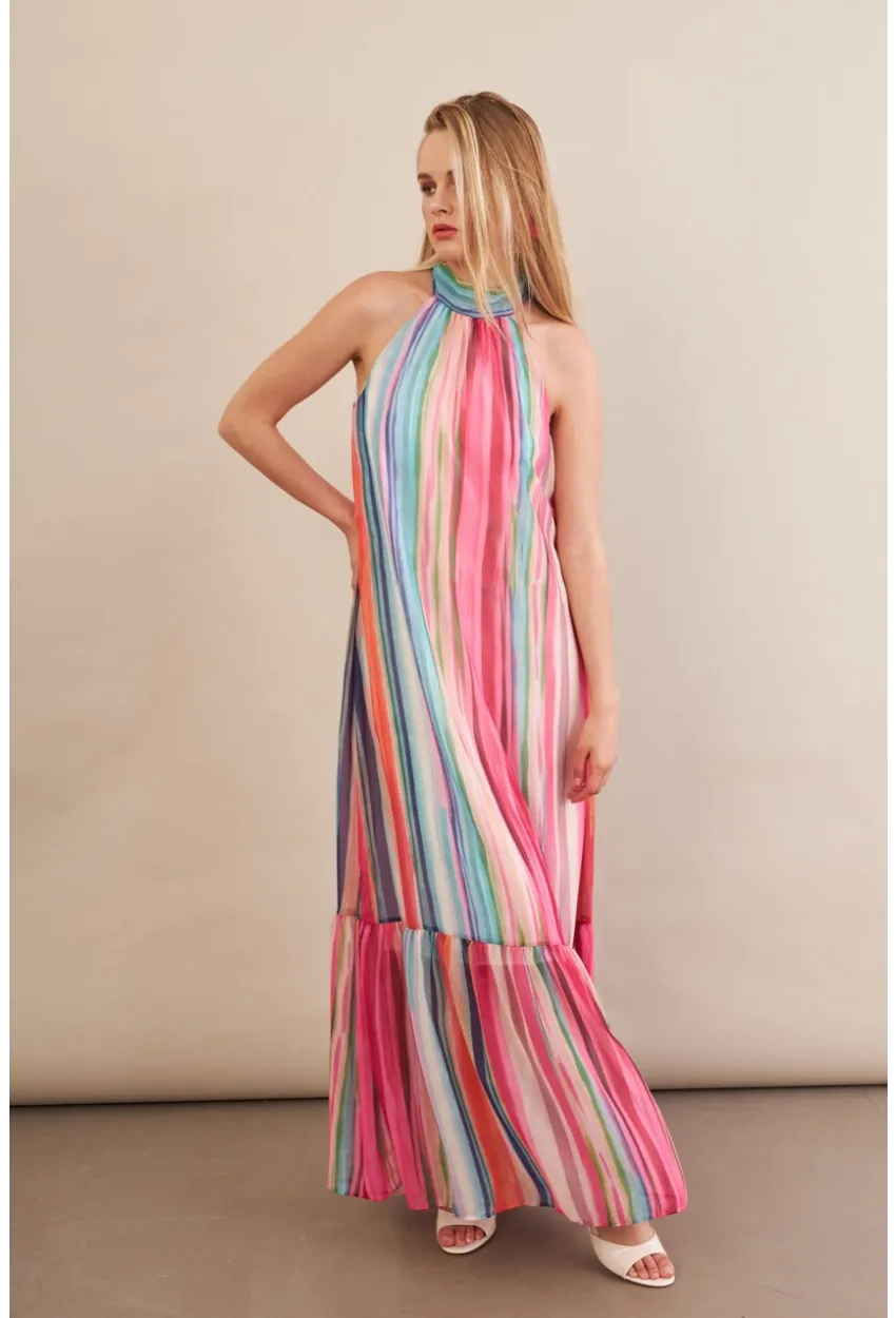 Kadın Multi Astarlı Maxi Şifon Elbise PSG1004
