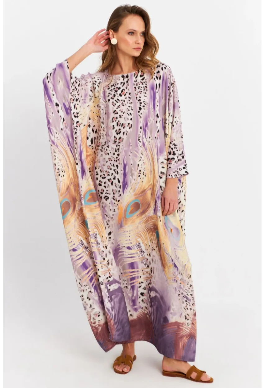 Kadın Multi İpek Kaftan Elbise MALO4010