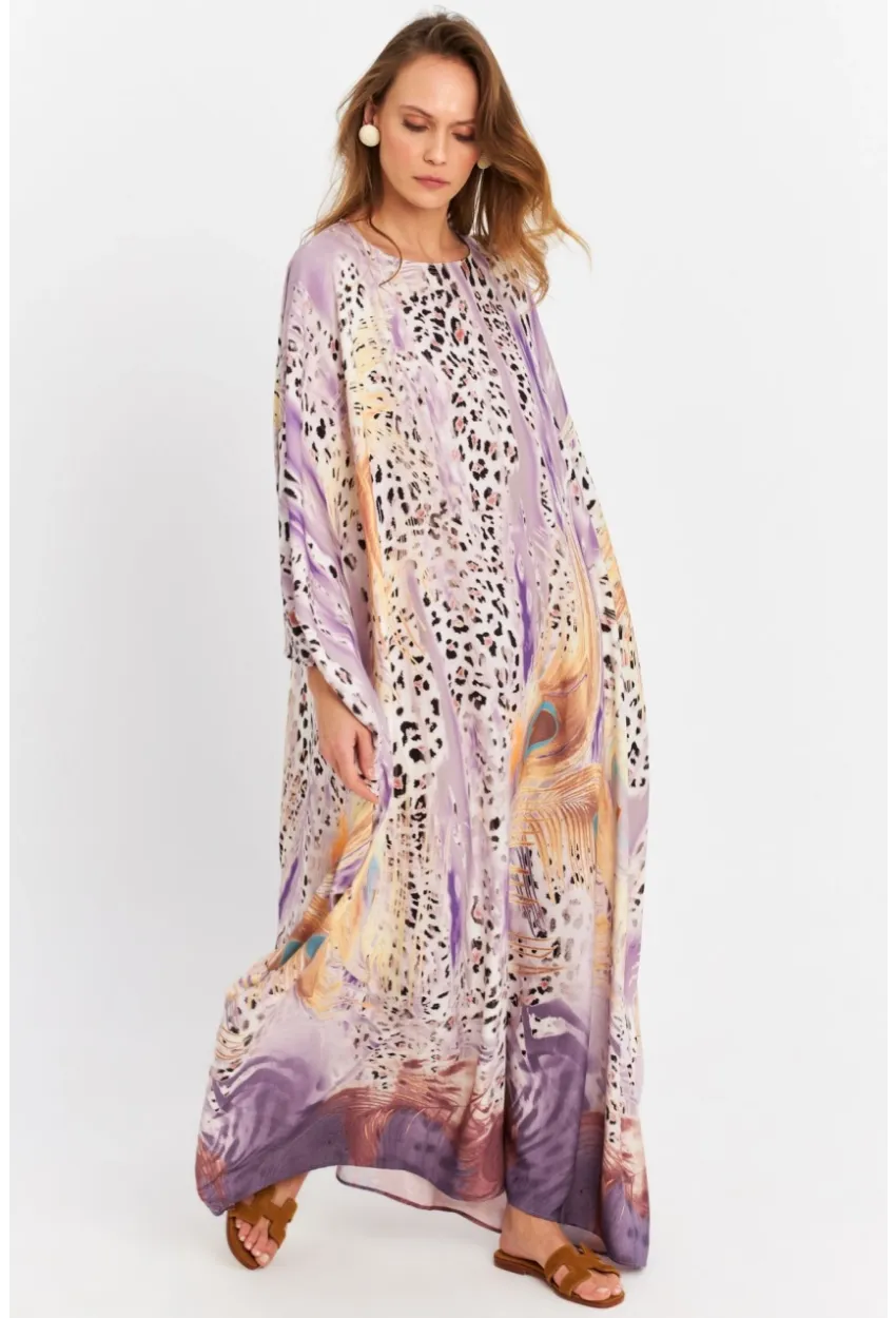 Kadın Multi İpek Kaftan Elbise MALO4010