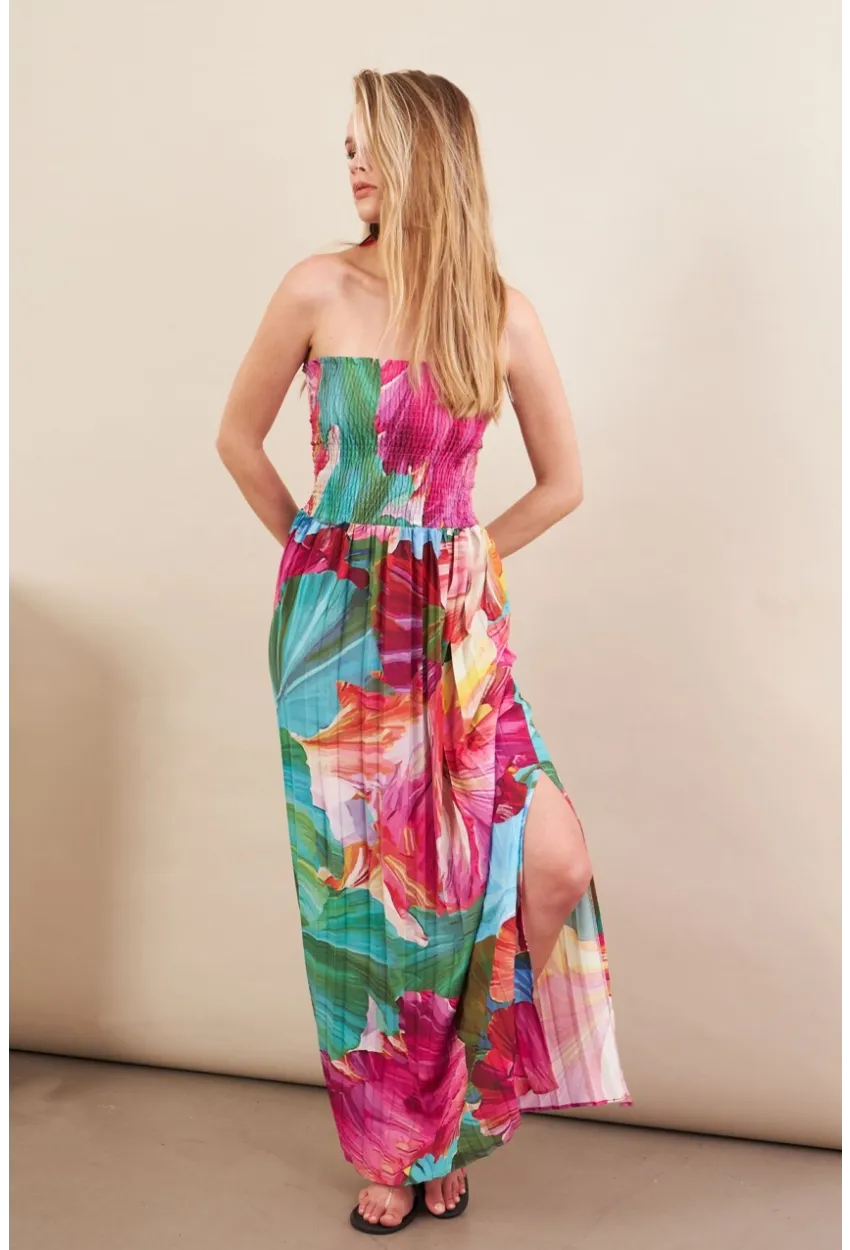 Kadın Multi Straplez Pilise Uzun Elbise MSİ100