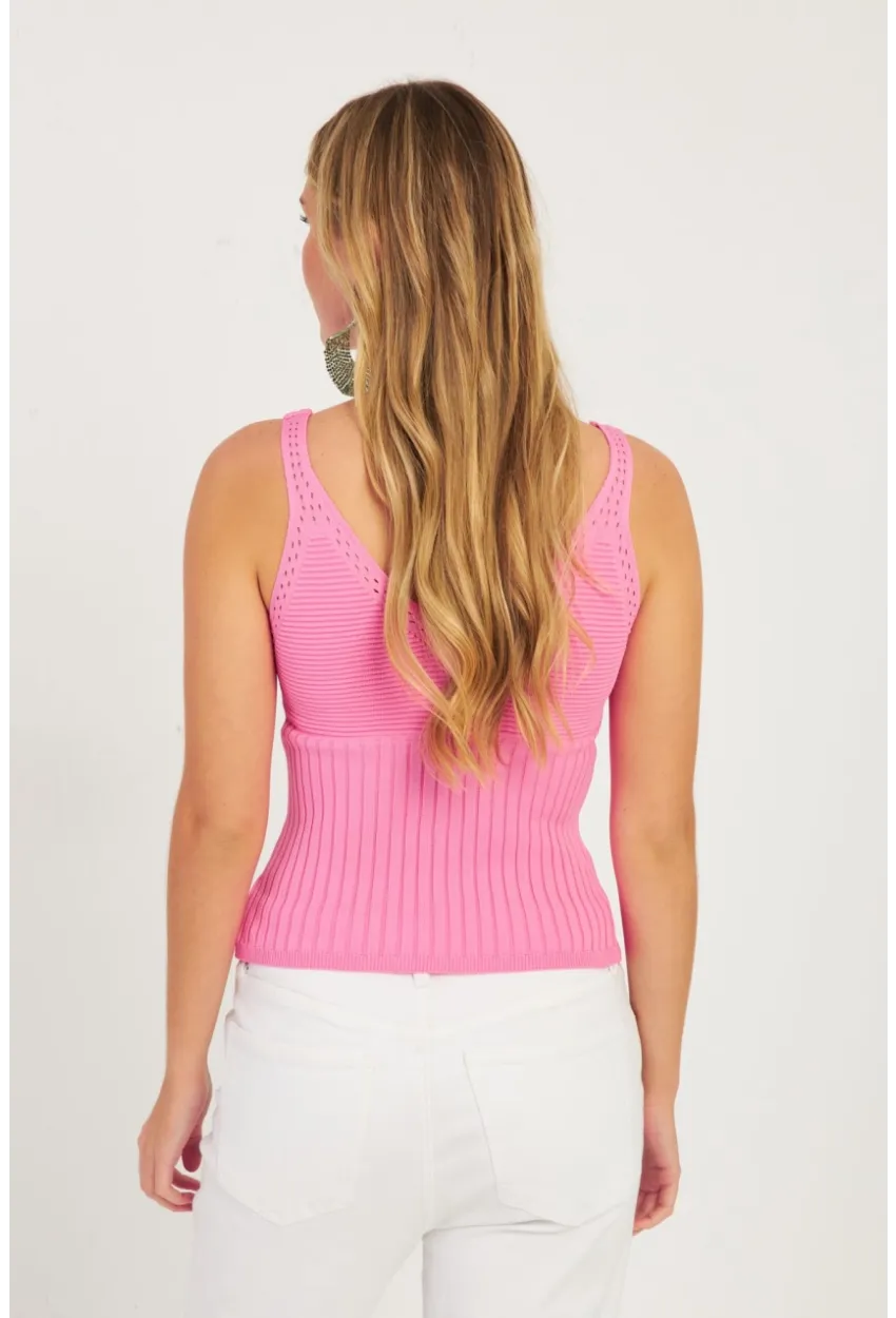 Kadın Pembe Triko Bluz SMT225